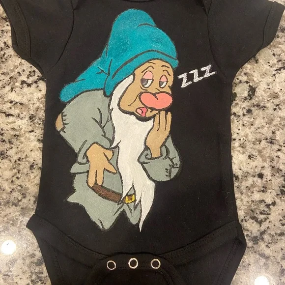 Custom hand painted sleepy onesie! - Picture 1 of 1